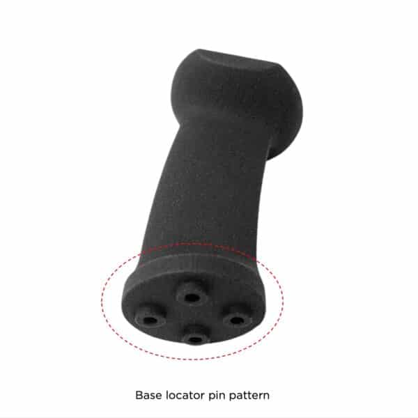 Base of the FastTT Rear Sweep Computer Tower showing the locator pin pattern that fits the FastTT 2.0 computer bracket