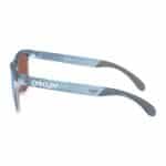 Oakley Frogskins Range XL side profile with the Oakley logo on the stonewash blue temple