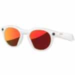 Oakley Meta HSTN AI glasses, Warm Grey frame with Prizm Ruby lenses, three-quarter view