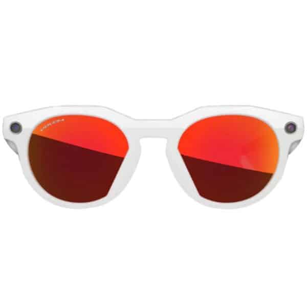Oakley Meta HSTN Warm Grey with Prizm Ruby lenses, front view