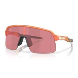 Oakley Sutro Lite S sunglasses, Matte Transparent Ginger frame with Prizm Dark Golf lens, three-quarter view