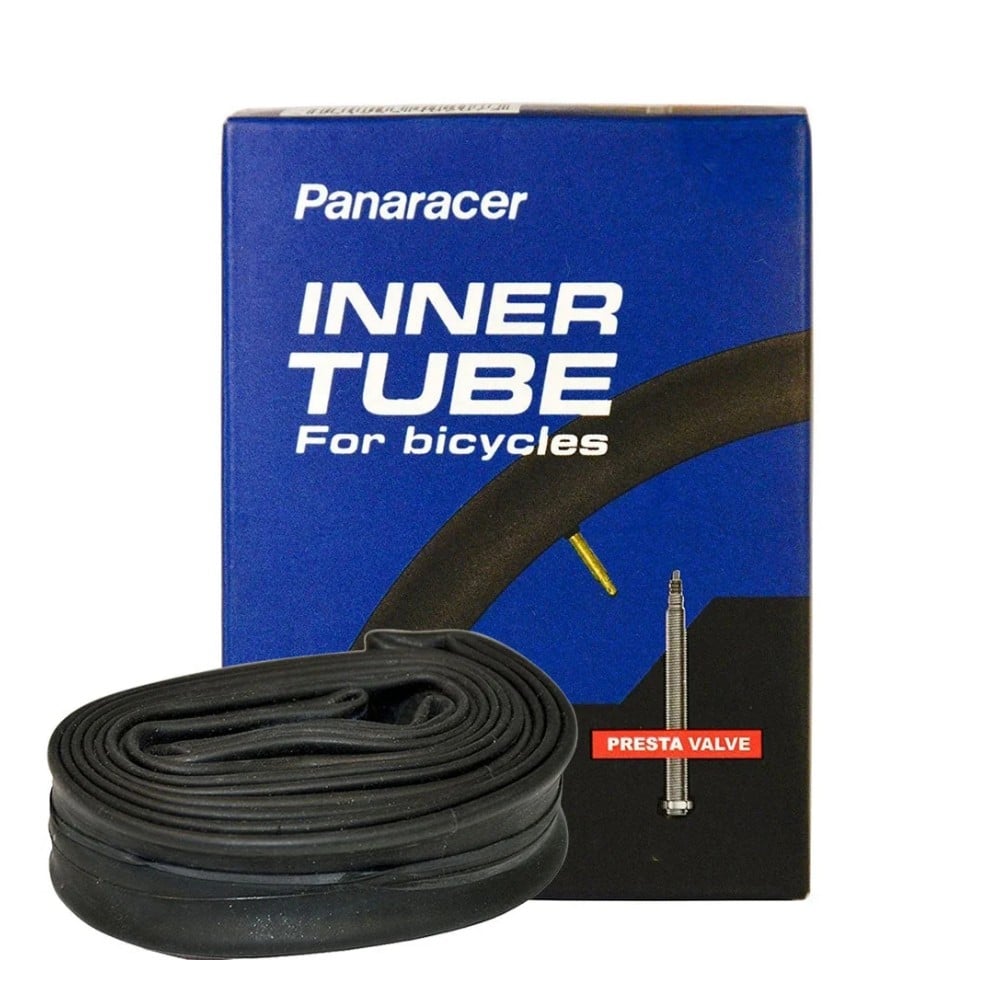 Panaracer Standard inner tube with Presta valve, shown with its blue Panaracer box