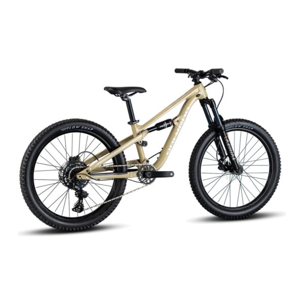 Polygon Siskiu D24 kids mountain bike in cream, front three-quarter view
