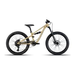 Polygon Siskiu D24 24-inch kids full-suspension mountain bike in cream, side view