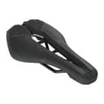PRO Stealth 3D Performance road saddle with 3D-printed padding and stainless rails, three-quarter view