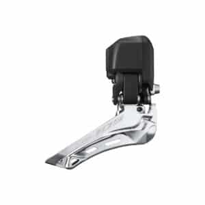 Shimano 105 Di2 FD-R7150 2x12-speed electronic front derailleur, braze-on, side view of the outer cage