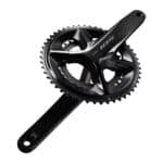 Shimano 105 FC-R7100 12-speed crankset with both crank arms and the 105 logo on the hollow aluminium drive-side arm