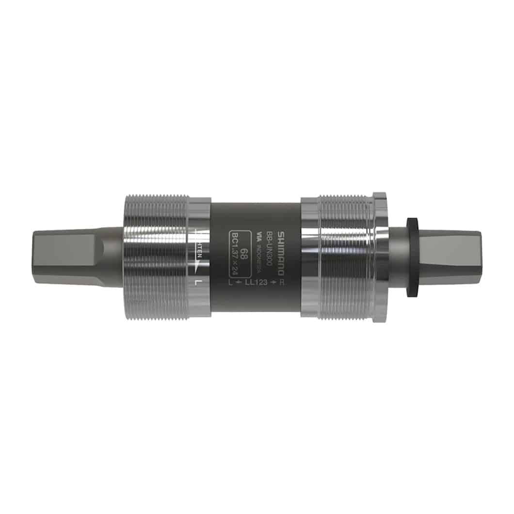 Shimano BB-UN300 Square Taper Bottom Bracket BSA 68 x 117.5 mm Shimano BB-UN300 square taper cartridge bottom bracket for a 68 mm BSA shell with 117.5 mm spindle
