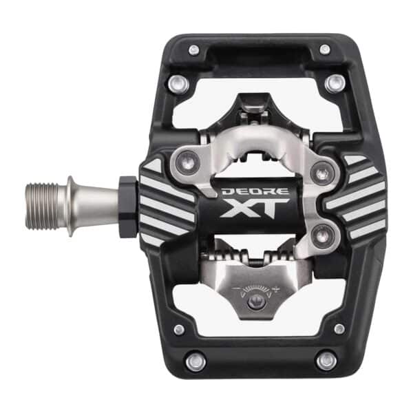 Shimano Deore XT PD-M8220 SPD trail pedal from above with SPD mechanism and cage
