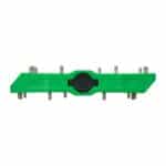 Shimano PD-GR400 green flat pedal side profile, thin resin body