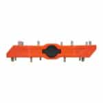 Shimano PD-GR400 orange flat pedal side profile, thin resin body