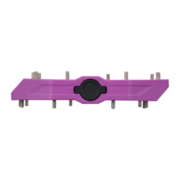 Shimano PD-GR400 purple flat pedal side profile, thin resin body