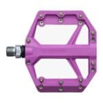 Shimano PD-GR400 purple flat pedal from above, nine removable pins