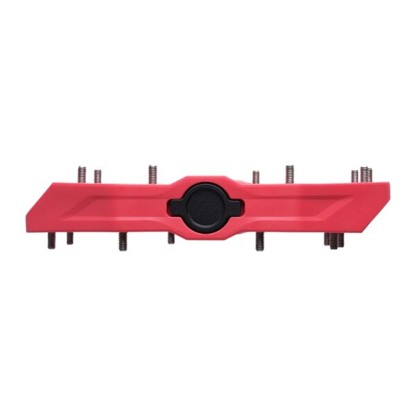 Shimano PD-GR400 red flat pedal side profile, thin resin body