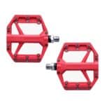 Shimano PD-GR400 red flat pedals from above, nine pins per side