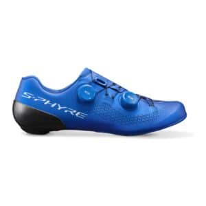 Shimano S-PHYRE SH-RC910 road racing shoe in blue, outer side with two BOA Li2F dials
