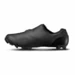 Inner side of the black Shimano SH-XC903 shoe showing the perforated upper and heel cup