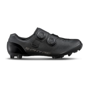 Shimano S-PHYRE SH-XC903 cross-country MTB shoe in black, outer side with two BOA Li2 dials