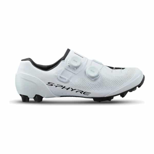 Shimano S-PHYRE SH-XC903 cross-country MTB shoe in white, outer side