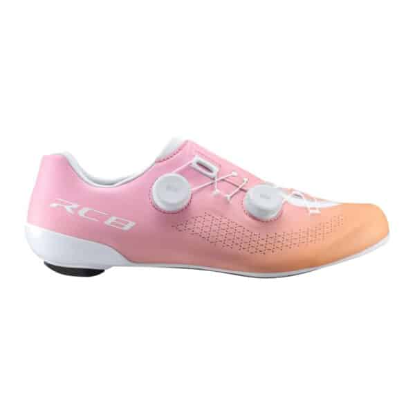 Shimano SH-RC810 road cycling shoe in peach, outer side