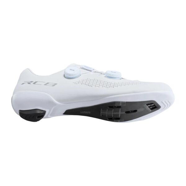 Shimano SH-RC810 white road shoe sole profile and heel cup stabiliser