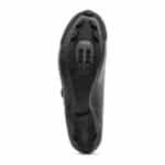 Sole of the Shimano SH-RX801 with carbon composite plate, SPD cleat mount and rubber tread