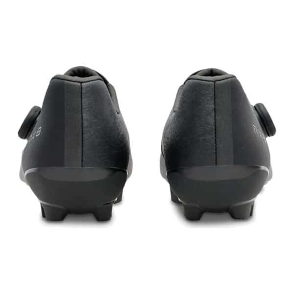 Heels of the Shimano SH-RX801 gravel shoes with the heel stabilizer
