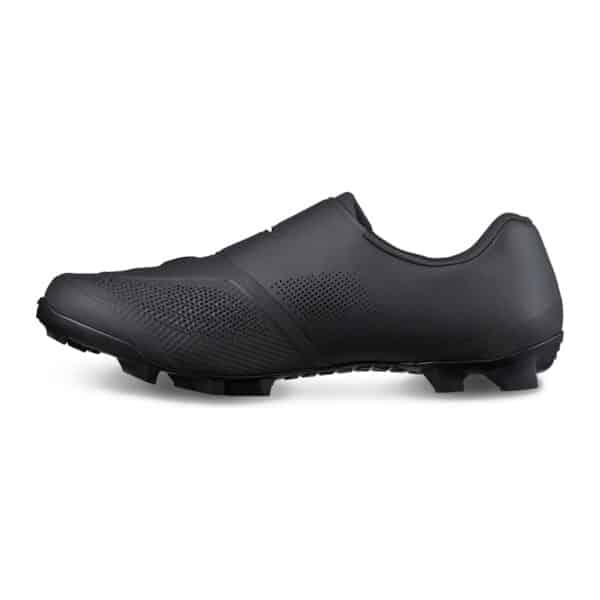 Inner side of the Shimano SH-XC503 shoe, black synthetic leather upper