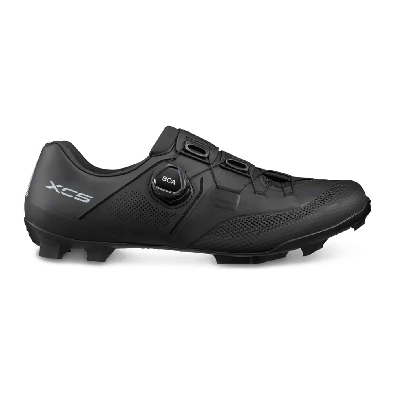Shimano SH-XC503 XC mountain bike shoe in black, outer side with BOA L6C dial