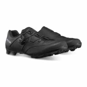 Pair of Shimano SH-XC503 MTB shoes in black, three-quarter view