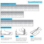 Shimano cycling shoe size chart with EU, US and foot length in cm, and how to measure your foot