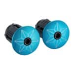 Neon Blue Supacaz Star Plugz bar end plugs included with the Tsunami bar tape