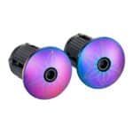 Oil Slick Supacaz Star Plugz bar end plugs included with the Hawaii bar tape