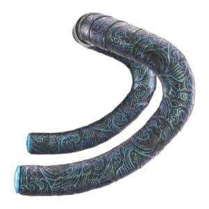 Supacaz Super Sticky Kush Tsunami bar tape in Blue Refractor wrapped on a drop handlebar