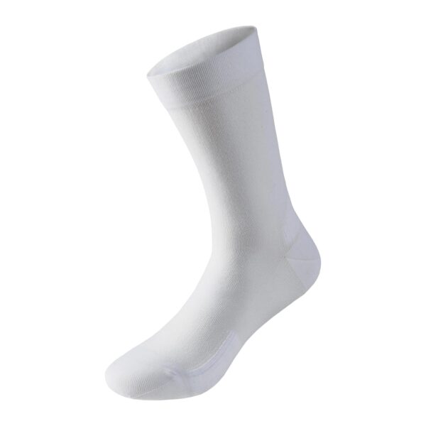 Side view of the UKE LingJun cycling sock in white