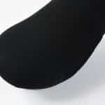 Close-up of the reinforced heel on the black UKE LingJun sock