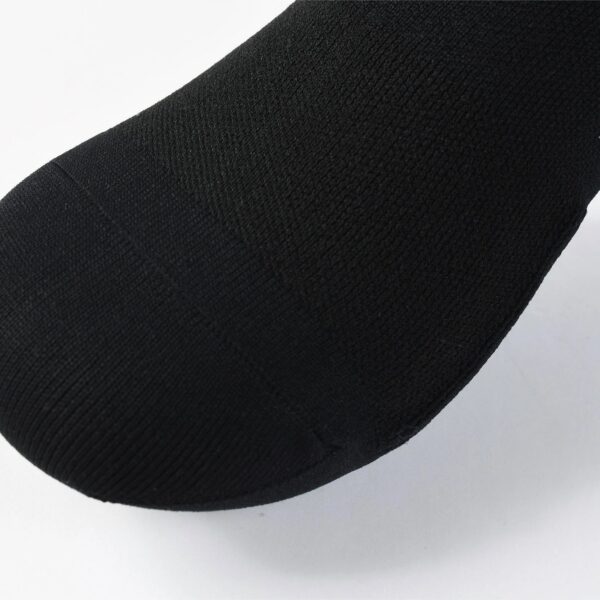 Close-up of the reinforced heel on the black UKE LingJun sock
