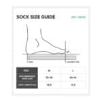UKE sock size guide: size M fits EU 35–39, size L fits EU 40–44